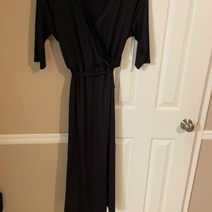 Black v-neck maxi